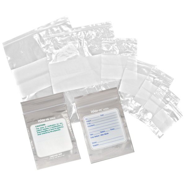 4 Mil Clear Zip Write-On Pharmacy Bags