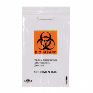 Zipper Specimen Bags w/ Non-Removable Biohazard Symbol